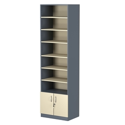 Стеллаж из ДСП с 6-ю полками 400x600 мм серии LEVEL-6 №7 (З/C - ДВП), Темно-серый + Крем Вайс