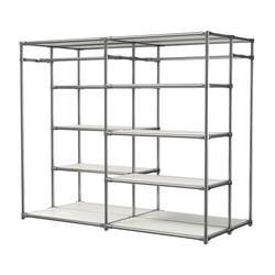 Хромированное вешало ПЛАТФОРМА №2-3 с полками ДСП 16мм, Белый