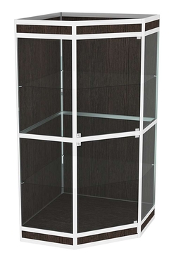 Витрина из профиля пятигранная угловая №7, Дуб Венге