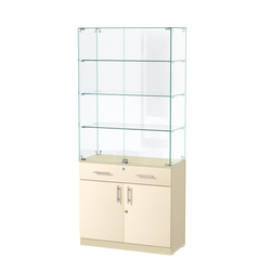 Витрина ювелирная "Диаманд" №11, ЛДСП крем вайс + МДФ ваниль