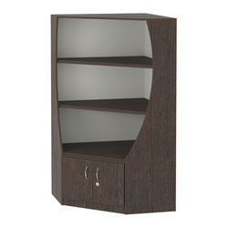 Стеллаж Гарант угловой низкий №2, Дуб Венге + Белый