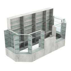 Торговый пристенный островок ГРАЦИЯ №6 (открытый) (6.05 кв.м), Метрополитан Грей