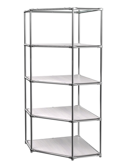 Угловой стеллаж Хром №3 с полками ДСП 16 мм, Ясень Анкор светлый - U31104