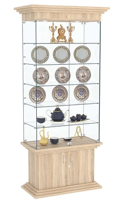 Витрина с дверками широкая с 5-ю полками ЦИТАДЕЛЬ №501, Дуб сонома