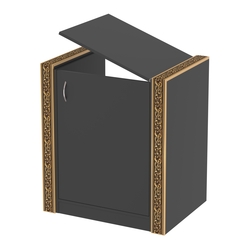 Недорогой прилавок-проход с декоративными молдингами №ПДМ-ПР-600, Черный