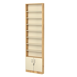 Стеллаж из ДСП с 7-ю полками 100x600 мм серии LEVEL-7 №1 (З/C - ДВП), Дуб Золотистый и Крем Вайс