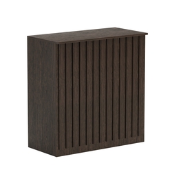 Торговый стол-прилавок широкий с планками серии ПРИЛИВ №20, Дуб Венге