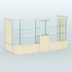 Павильон из профиля пристенный №12б (5,50 кв.м), Крем Вайс