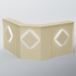 Ресепшен Г-образный РОМБ №3, Крем Вайс