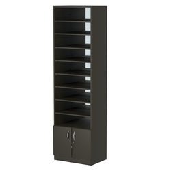 Стеллаж из ДСП с 8-ю полками 400x600 мм серии LEVEL-8 №7-2 (З/C - ЗЕРКАЛО), Черный