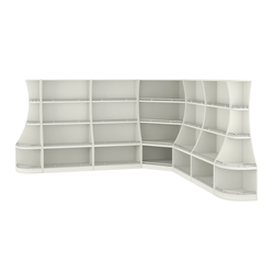 Угловой низкий стеллаж ГАРАНТ №3-О с ограничителями, Белый