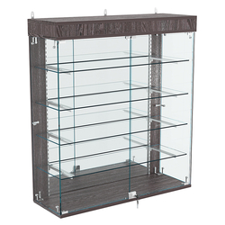 Витрина настенная НЕО №4А-3 с четырьмя полками и зеркалом , Ясень Анкор темный - U31105