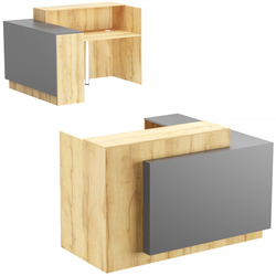 Стойка ресепшен ВЕРОНА №3, Дуб Золотистый и Темно-Серый