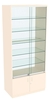 Витрина СЭСП-Z №1-500 (З/C - Стекло) со стеклянными полками и шторками Крем Вайс