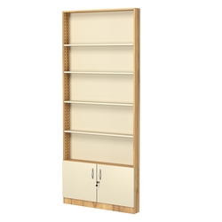 Стеллаж из ДСП с 4-мя полками 100x900 мм серии LEVEL-4 №8 (З/C - ДВП), Дуб Золотистый и Крем Вайс