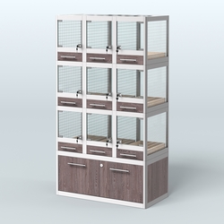 Витрина большая для продажи птиц в зоомагазин серии ЖАКО-04, Ясень Анкор темный