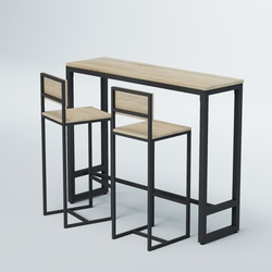 Комплект барный стол "Кофе-брейк" №9 и стулья, Дуб Сонома