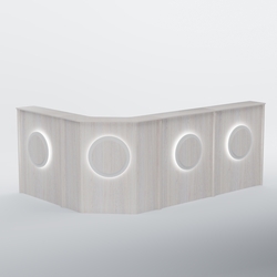 Ресепшен угловой большой КРУГ №4, Ясень Анкор светлый