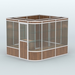 Павильон из профиля угловой №5а (5,5 кв.м), Орех