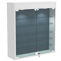 Настенная витрина с бархатом серии БАРОН №1-3А (пять полок), Серый + 11 Blue