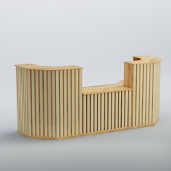 Ресепшен со столом выдачи серии ПРИЛИВ №7, Дуб Золотистый и Крем Вайс