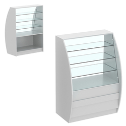 Торговый прилавок со стеклом серии БРИЗ №1-900 широкий, Серый