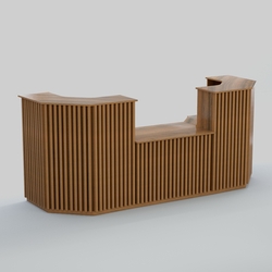 Ресепшен со столом выдачи серии ВЕРТИКАЛЬ №7, Орех