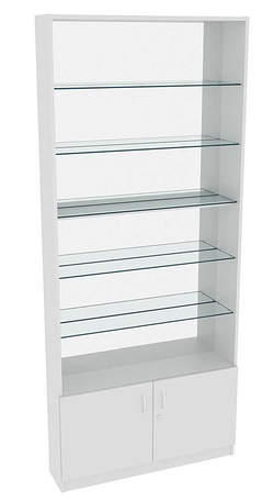 Витрина СЭСП-О №1-200 (З/C - Зеркало) со стеклянными полками, Серый