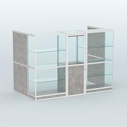 Павильон из профиля пристенный №1г (4,05 кв. м), Бетон Чикаго светло-серый F186 ST9