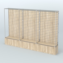 Торговая система ХРОМ (задняя стенка - Экономпанель) №8 с тумбами Т-11, Дуб Сонома