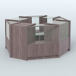 Торговый островок в стиле ЛОФТ восьмиугольный №5 (5,38 кв.м), Ясень Анкор темный