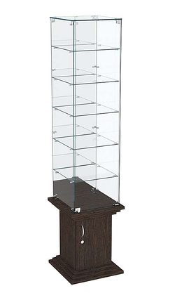 Витрина стаканчик с 5-ю полками и зеркалом ЦИТАДЕЛЬ №508, Дуб Венге