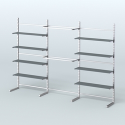 Системы ЭЛЕГАНТ пристенные с полками ДСП и стяжками №5 (3600мм), Темно-Серый