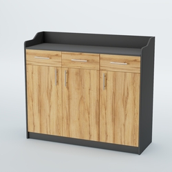 Стойка официанта "Бармен" №8, Темно-Серый  + Дуб Золотистый