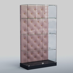 Низкая стеклянная витрина КАПИТОНЕ №5-ХП, Антрацит+14 Fla