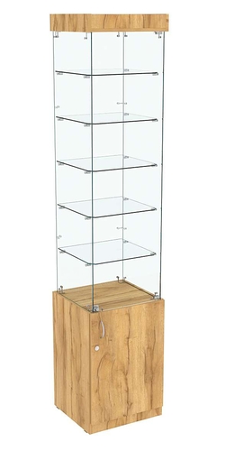 Высокая витрина ИСТРА №802 (задняя стенка - стекло), Дуб Золотистый