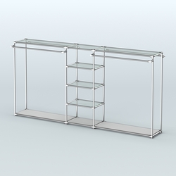 Островная торговая система ХРОМ 3600 мм с поручнями №10, Серый