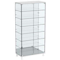 Витрина РОНДО №4-6 на ножках (задняя стенка зеркало), Серый