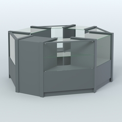 Торговый островок в стиле ЛОФТ восьмиугольный №5 (5,38 кв.м), Темно-Серый