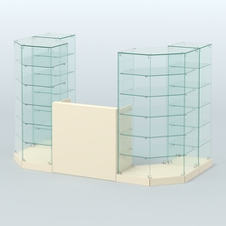 Торговый стеклянный павильон Абсолют №8а (закрытый) (3 кв.м), Крем Вайс