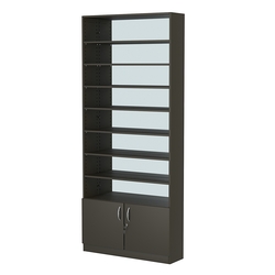 Стеллаж из ДСП с 7-ю полками 250x900 мм серии LEVEL-7 №11-2 (З/C - ЗЕРКАЛО), Черный