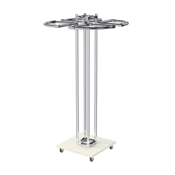 Торговое хромированное одноярусное вешало СЕКТОР №1, Белый