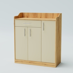 Стойка официанта "Бармен" №7, Дуб Золотистый и Крем Вайс