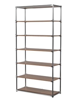 Пристенный торговый стеллаж ЛАЙТ с широкими полками ДСП №3, Орех