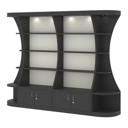  Пристенный высокий стеллаж ГАРАНТ №2, Черный и Белый