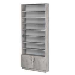 Стеллаж из ДСП с 7-ю полками 200x900 мм серии LEVEL-7 №10 (З/C - ДВП), Бетон Чикаго светло-серый F186 ST9