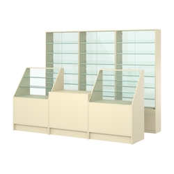 Комплект витрин с наклонными полками SL-6 №12-1 и прилавков ЭК-7, Крем Вайс