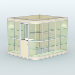 Павильон из профиля угловой №5в (5,5 кв.м), Крем Вайс