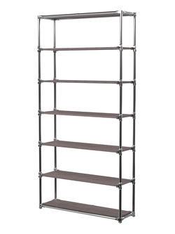 Пристенный торговый стеллаж  ЛАЙТ с пятью полками ДСП №2, Ясень Анкор темный - U31105