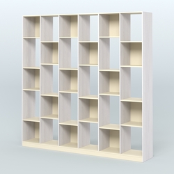 Стеллаж из ДСП серии ЛОФТ №16-1, Ясень Анкор светлый и Крем Вайс